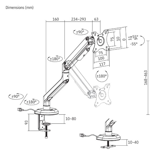 Фото - Кріплення настільне iTECH LDT63-C012GL
